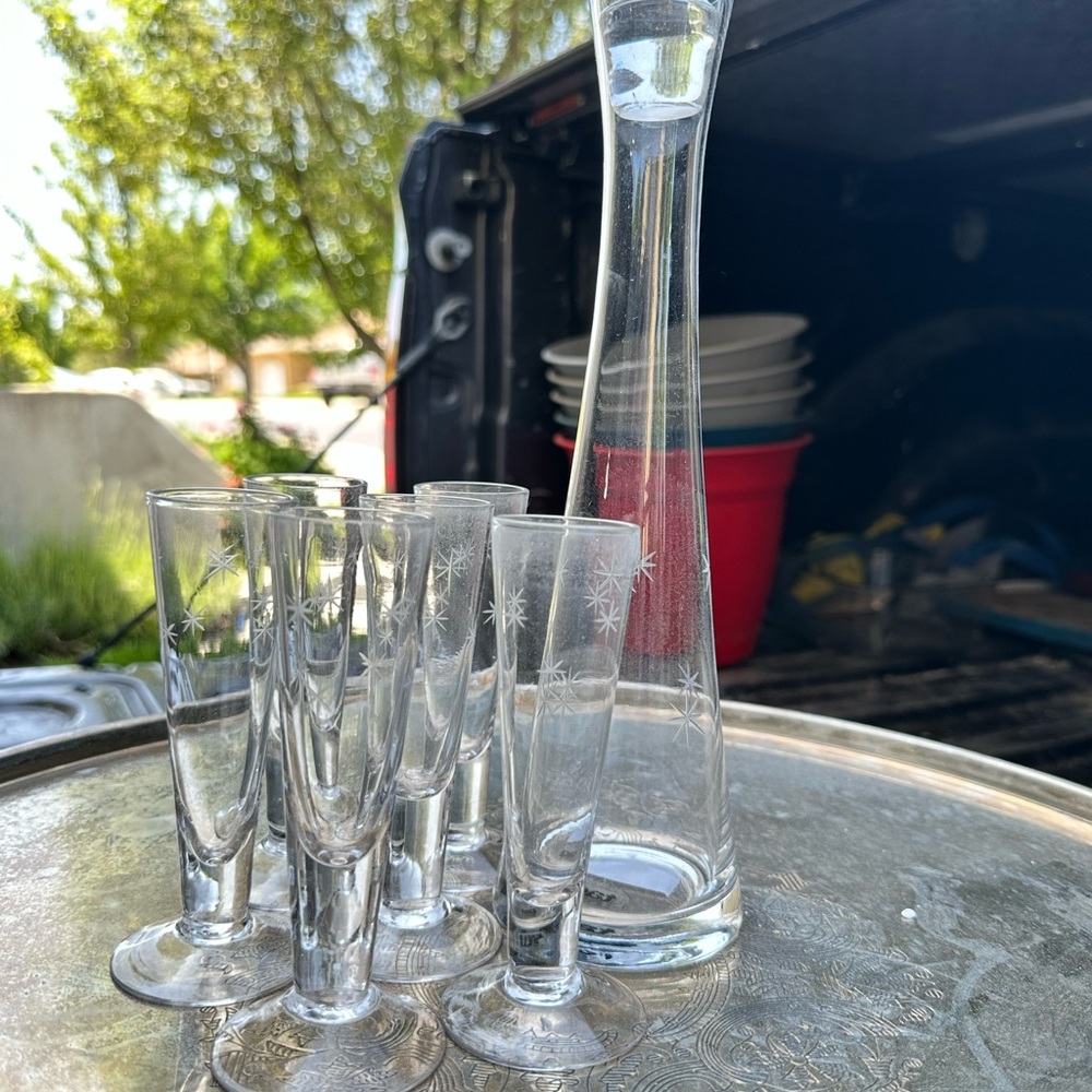 New TAG Cordial Set for 6 with Decanter